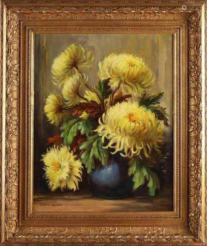 Anton Muller, Still life with chrysanthemums