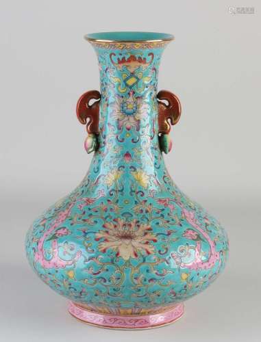 Chinese Family Rose vase, H 28 cm.