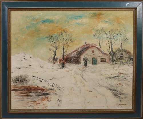 JH Janning (pastor), Winter landscape with farm