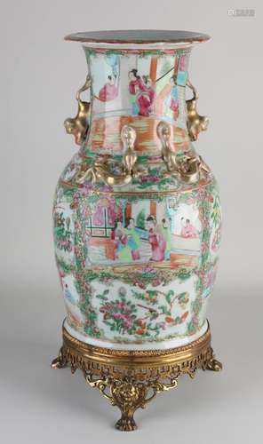 Chinese Cantonese vase, H 43 cm.