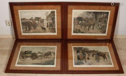 Four antique English prints