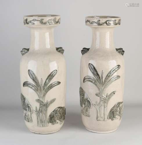 Two Chinese vases, H 43.5 cm.