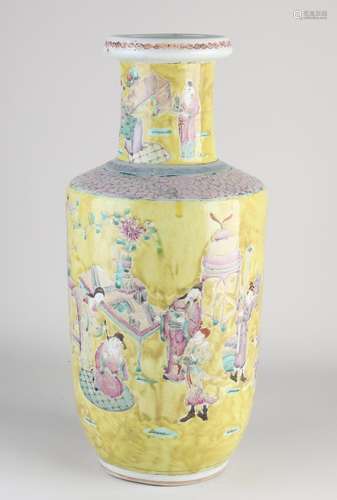 Chinese yellow vase, H 45 cm.