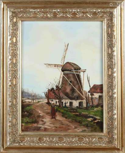 FB Groothuis, Windmill with figures