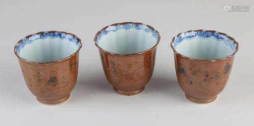 Three 18th century Capuchin chocolate cups