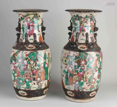 Two antique Chinese vases, H 44.5 cm.