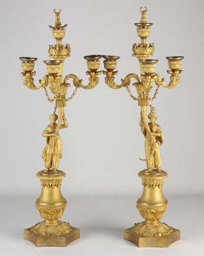 Two Charles Dix candlesticks, 1830