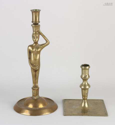 Two antique candlesticks