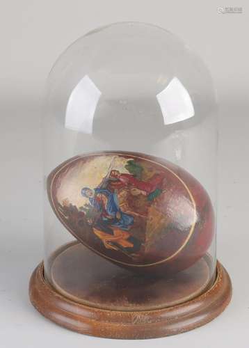 Lacquer egg under glass dome