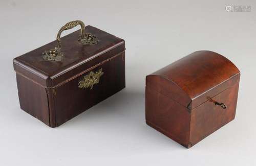 Two mahogany tea boxes