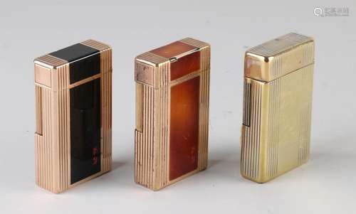 Three old Dupont Paris lighters