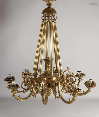 Antique bronze hanging lamp, 1900