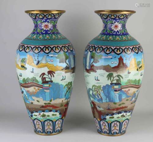 Two Chinese cloisonné vases, H 50 cm.