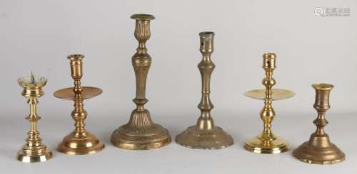 Six old/antique candlesticks