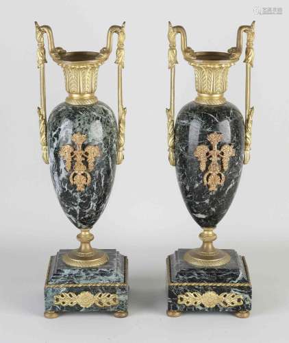 Two antique amphora vases, 1860