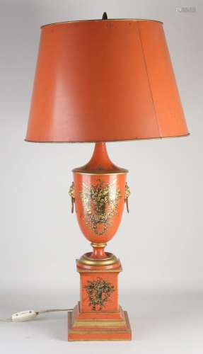 Tin Empire table lamp, H 74 cm.