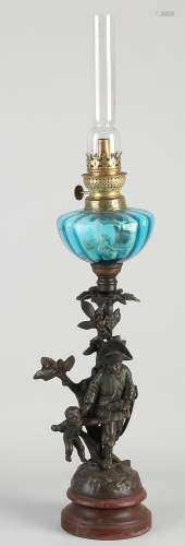 Antique petroleum lamp, H 63 cm.