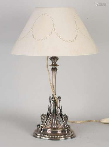 Italian table lamp with sea horses, H 34 cm.