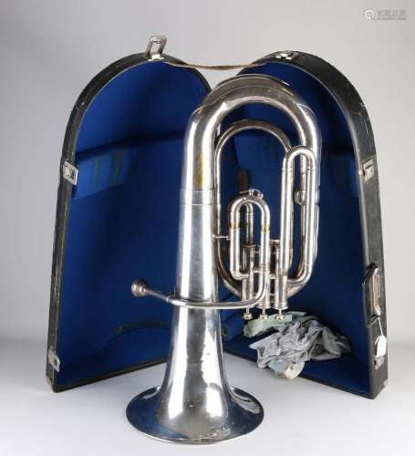 Antique Antoine Courtois tuba + case