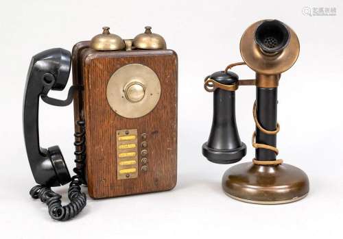 Two antique telephones