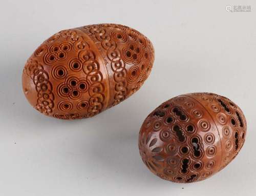 Two Chinese carved holders