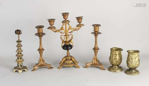 Lot of antique candlesticks