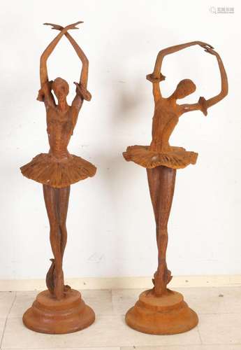 2x Cast iron ballerina