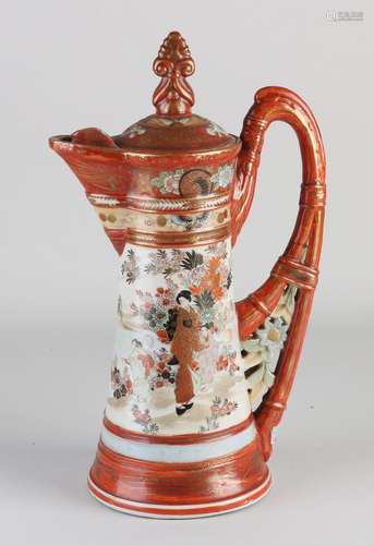 Japanese Kutani chocolate pitcher, H 33 cm.