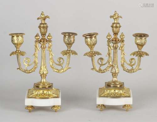 Two French candlesticks, 1880