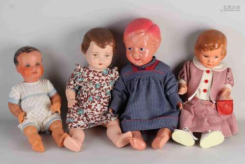 Four Antique Celluloid Dolls, 1930