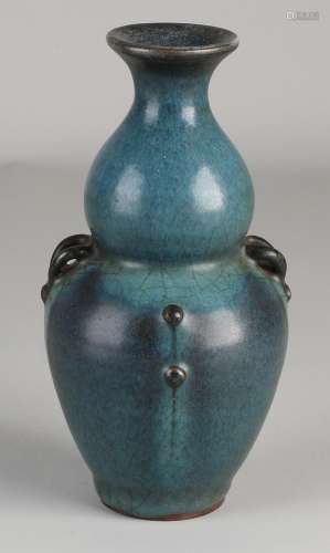 Chinese knob vase, H 17 cm.