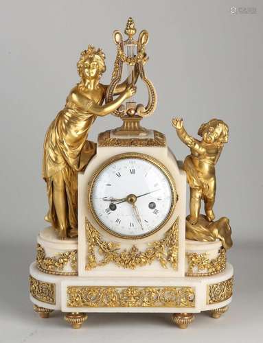 French mantel clock with extra month indication