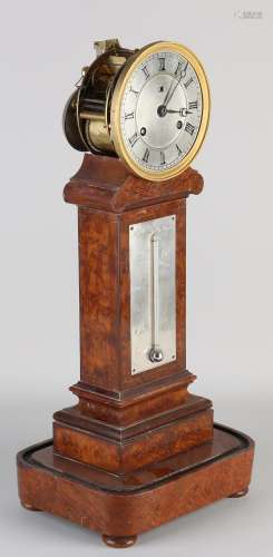 Antique French mantel clock with barometer, 1850