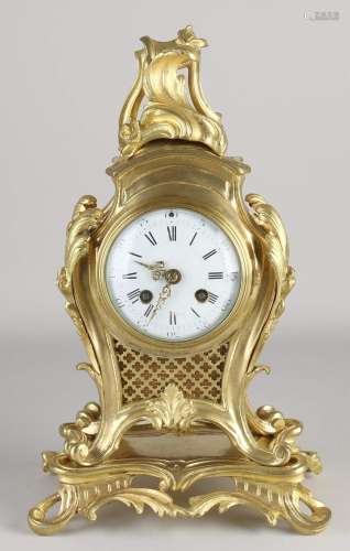 Gilded table cartel mantel clock, 1860