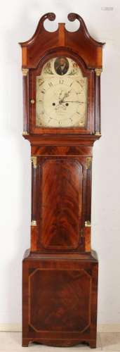 Antique English grandfather clock, H 218 cm.