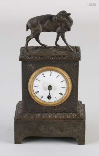 Antique miniature mantel clock, H 15 cm.