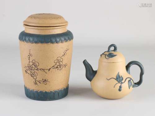 Chinese tea caddy + Yixing teapot
