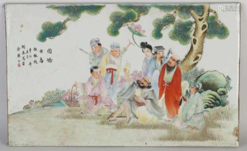 Antique Chinese Family Rose Plaque