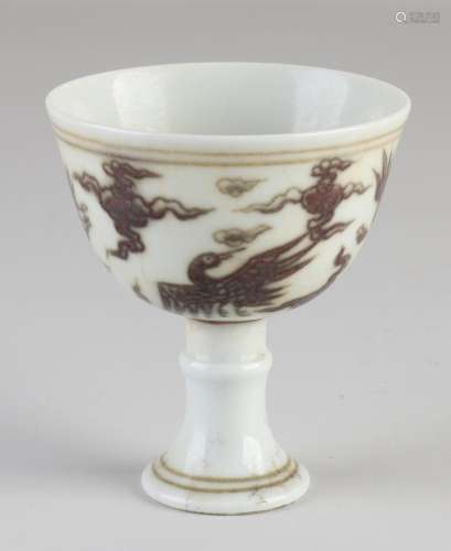 Chinese cup on a high foot