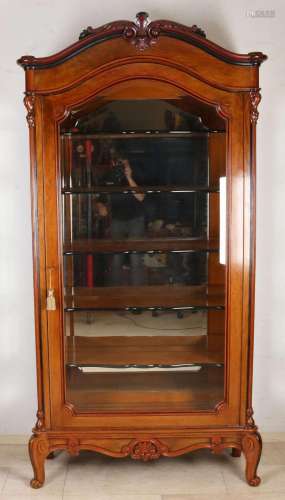 Walnut display cabinet, 1860