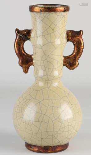Chinese ear vase, H 23 cm.