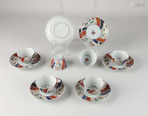 Six Japanese Imari cups + saucers