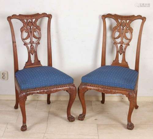 Two mahogany chairs, 1900