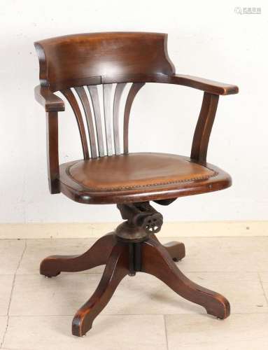 Antique office chair with leather