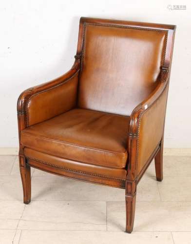 Armchair with leather