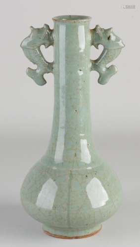 Chinese pipe vase, H 26 cm.