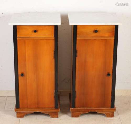 Two antique bedside tables, 1900