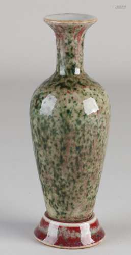 Two-piece Chinese vase, H 16 cm.