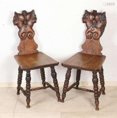 Two Sgabello chairs, 1880
