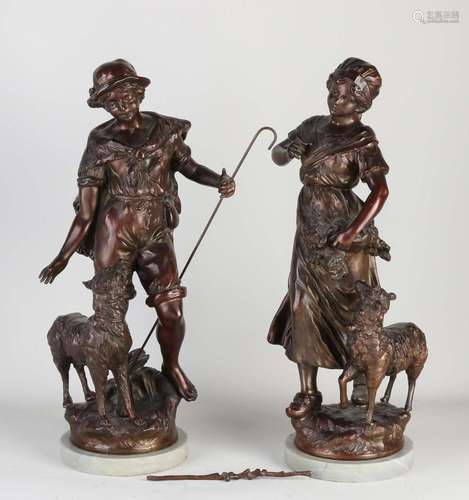 Two antique French figures, 1900